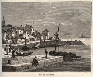 Paimboeuf - Loire-Atlantique ، في المنطقة Pays de la Loire - نقش في "فرنسا اللامعة: الجغرافيا والتاريخ والإدارة الإحصائية" بقلم V.-A. الشعير براون. 1884 بواسطة المدرسة الفرنسية
