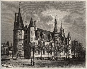 Palais ducal de Nevers - شاتو دو من القرن الخامس عشر إلى القرن السادس عشر - نقش في "La France illustree: الجغرافيا والتاريخ والإدارة الإحصائية" بقلم V.-A. الشعير براون. 1884 بواسطة المدرسة الفرنسية