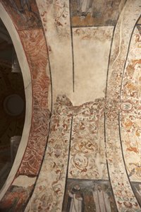 كنيسة الرعية (كنيسة سيدة سوليرز). الداخلية. صحن الكنيسة ، السقوف. اللوحات الجدارية. القرن السادس عشر (؟). بواسطة المدرسة الفرنسية
