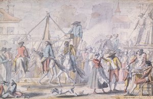 متعة الباريسية ، والمعروفة باسم Les Porcherons (قلم رصاص ومرحاض على ورق) بواسطة المدرسة الفرنسية