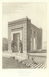 Persepolis، Propylaea of Xerxes، وجهة نظر منظور، تم ترميمها بواسطة Ch Chipiez بواسطة المدرسة الفرنسية