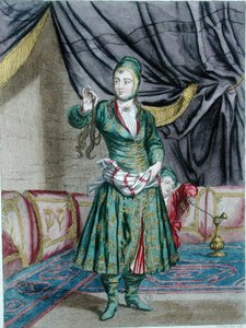 امرأة فارسية ، من "Recueil d'estampes sur les Costumes du Levant" ، نقش بواسطة جيرارد جان بابتيست سكوتان (1671-1716) بواسطة المدرسة الفرنسية
