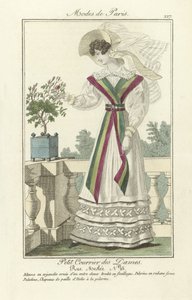 Petit Courrier des Dames، Rue Meslee No. 25، from Modes de Paris، pub. 1824 (نقش ملون) بواسطة المدرسة الفرنسية