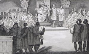 فيليب الرابع (1268-1314) le Bel يعيد توحيد الولايات العامة في متحف اللوفر ، من `` Histoire de France &39;&39; بواسطة Colart ، تم نشره عام 1840 بواسطة المدرسة الفرنسية