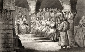 فيليب الخامس (1293-1322) القامة والولايات العامة ترفض ادعاءات جان الثاني ، من "هيستوار دي فرانس" من قبل كولارت ، نشر c.1840 بواسطة المدرسة الفرنسية