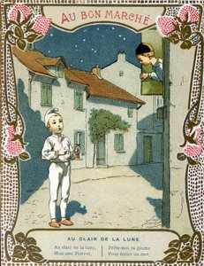بييرو مع الشمعة ، "" Au clair de la lune "" - ملصق "Le Bon Marché" " بواسطة المدرسة الفرنسية