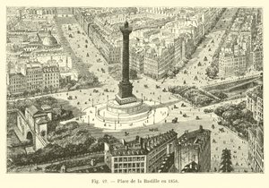 مكان الباستيل عام 1858 بواسطة المدرسة الفرنسية