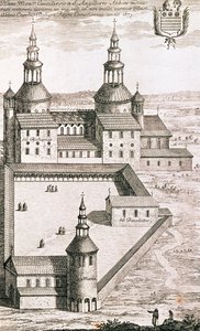 خطة دير البينديكتين القديس ريكوير في عام 1673 بواسطة المدرسة الفرنسية