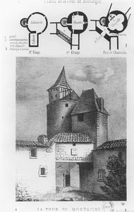 مخطط Tour de Montaigne ، في Saint-Michel-de-Montaigne (litho) بواسطة المدرسة الفرنسية