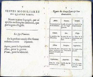 تعامل الكواكب والعلامات الفلكية بروح الدعابة - في "Almanach pour le temps passe" ، بقلم جان غيران بواسطة المدرسة الفرنسية