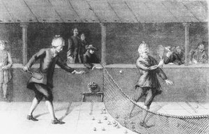 Playing Jeu de Paume in Paris (engraving) بواسطة المدرسة الفرنسية