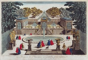 Pleasure Garden at Gentilly بالقرب من باريس (نقش الألوان) بواسطة المدرسة الفرنسية