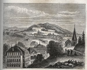 Plombieres-les-Bains (Plombieres les-Bains) المنتجع الحراري لـ Vosges - نقش في "La France illustree: الجغرافيا والتاريخ والإدارة الإحصائية" بواسطة VA Malt-Brown. 1884 بواسطة المدرسة الفرنسية