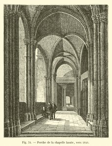 رواق الكنيسة العليا حوالي عام 1840 بواسطة المدرسة الفرنسية