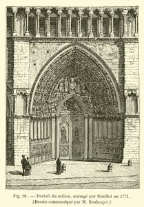 البوابة الوسطى ، مرتبة من قبل Soufflot عام 1771 ، رسم تم توصيله بواسطة M Boulanger بواسطة المدرسة الفرنسية
