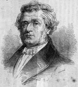 صورة لألفونس لافالي (1791-؟) ، رجل الأعمال في نانت ، مؤسس المدرسة المركزية للفنون والتصنيع (أو المدرسة المركزية في باريس) التي تدرب المهندسين. نقش في "Le Monde Illustre" رقم 346 بتاريخ 28 نوفمبر 1863. بواسطة المدرسة الفرنسية