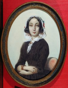 صورة مصغرة لجورج ساند (1804-76) ج .1840 بواسطة المدرسة الفرنسية