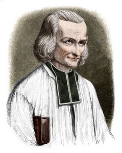 صورة لأبي جان ماري فياني (فياني ، فياناي ، فيينا) ، المعروفة باسم Cure d'Ars (1786-1859). تم صنعه للقديس جان ماري فياني عام 1925. نقش بواسطة كابوشيت بواسطة المدرسة الفرنسية