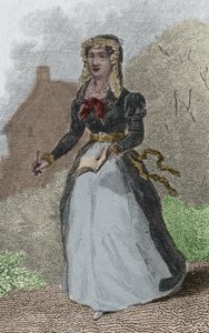 صورة لأديلايد جيليت (أديلايد جيليت) دوفرينوي (1765-1825) الشاعرة الفرنسية. نقش من عام 1876. بواسطة المدرسة الفرنسية