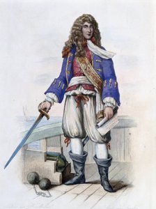 Portrait of Admiral Anne Hilarion de Costentin (Cotentin), Count of Tourville (1642-1701) - in “” Le Plutarque francais””, by Mennechet, Paris بواسطة المدرسة الفرنسية