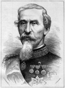 صورة لألفونسو فيريرو دي لا مارمورا (لامارمورا) (1804-1878) عام وسياسي إيطالي. نقش في "" Le Monde Illustré "" رقم 1085 بتاريخ 19 يناير 1878. بواسطة المدرسة الفرنسية