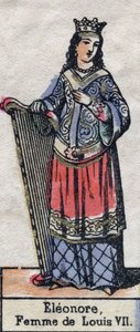 صورة ألينور أكيتين (إليونور دي جوين) (حوالي 1123-1204) ، زوجة لويس السابع ملك فرنسا. (سلالة الكابيتية). التوضيح أواخر القرن التاسع عشر. بواسطة المدرسة الفرنسية