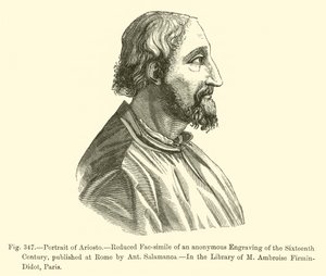 Portrait of Ariosto (engraving) بواسطة المدرسة الفرنسية