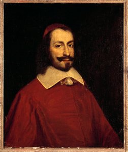 Portrait of Cardinal Jules Mazarin (1602-1661) (Giulio Raimondo Mazzarino or Mazarino) Painting of the French School of the 17th century Sun. 0,74x0,6 m versailles, museum of the castle بواسطة المدرسة الفرنسية