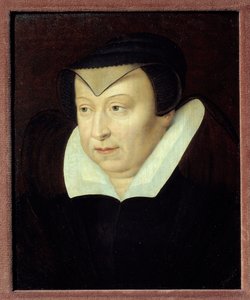 صورة لكاترين دي ميديسي (كاترينا دي ميديشي) (1519-1589) ، ملكة فرنسا لوحة للمدرسة الفرنسية. القرن السادس عشر شانتيلي ، متحف كوندي بواسطة المدرسة الفرنسية