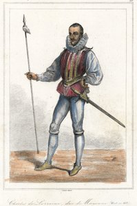 صورة تشارلز دي لورين ، دوق ماين (1554 - 1611) ، أمير فرنسي. بعد هنري دوق جويز ، كان رئيسًا للرابطة (1589). بواسطة المدرسة الفرنسية