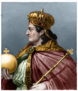 صورة تشيلديبرت الثاني (ضد 570 - 596) ، ملك أستراسيا - في "Histoire des Francais" للافالي ، نقش ، sd. بواسطة المدرسة الفرنسية