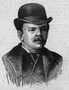صورة للدكتور ليندر ستار جيمسون (1853-1917) ، رئيس الوزراء البريطاني لمستعمرة كيب في جنوب إفريقيا (ترانسفال). نقش في "La gazette du dimanche" في 16 يناير بواسطة المدرسة الفرنسية