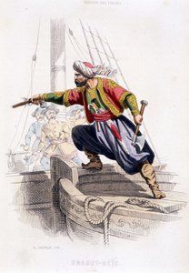 Portrait of Dragut - Reïs, Turkish pirate of the 16th century - in “” Histoire des pirages et corsaires de l