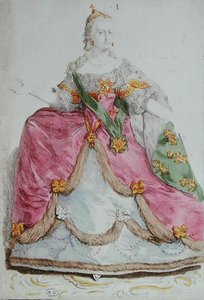 صورة الإمبراطورة كاثرين الثانية (1729-96) عظمة روسيا ، أواخر القرن الثامن عشر (نقش ملون) بواسطة المدرسة الفرنسية