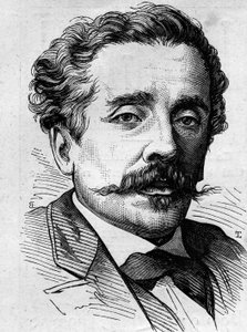 صورة شخصية لإرنست لاكان (1829-1879) ، صحفي وكاتب فرنسي. نقش في "" Le Monde Illustré "" رقم 1141 بتاريخ 8 فبراير بواسطة المدرسة الفرنسية