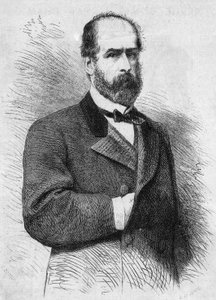 صورة لفيدريكو إرازوريز زانارتو (1825-1877) ، رئيس جمهورية تشيلي. نقش في "" Le Monde Illustré "" رقم 760 بتاريخ 4 نوفمبر بواسطة المدرسة الفرنسية