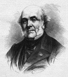 صورة لفريدريك أوغست ديميتز (1796-1873) ، المحامي الفرنسي ، مؤسس مستعمرة زراعية وسجن ميتراي بهدف إعادة تأهيل الأحداث الجانحين. نقش في "" Le Monde Illustré "" رقم 866 بتاريخ 15 نوفمبر بواسطة المدرسة الفرنسية