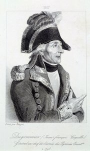 صورة للجنرال دوجومييه (1738-1794) قائد الحرس الوطني لمارتينيك عام 1790 نقش من القرن التاسع عشر متحف شارتر للفنون الجميلة بواسطة المدرسة الفرنسية