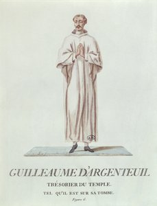 صورة لغيوم دارجينتويل ، أمين خزانة المعبد ، كما هو موضح في قبره ، 1786 (مرحاض على ورق) بواسطة المدرسة الفرنسية