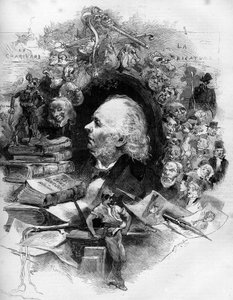 بورتريه هونور دومير (1808-1879) ، رسام كاريكاتير فرنسي ورسام ورسام كاريكاتير. نقش في "" Le Monde Illustré "" رقم 1143 بتاريخ 22 فبراير بواسطة المدرسة الفرنسية