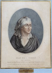 صورة جان بول مارات (1743-1793) ، طبيب فرنسي ، دعاية وسياسي بواسطة المدرسة الفرنسية