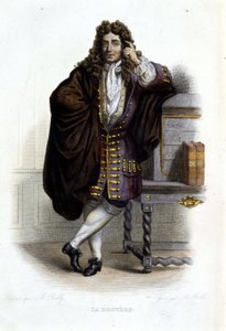 Portrait of Jean de La Bruyere, French writer and moralist (1645-1696) in Ed. Mennechet, “” Le Plutarque francais”” بواسطة المدرسة الفرنسية
