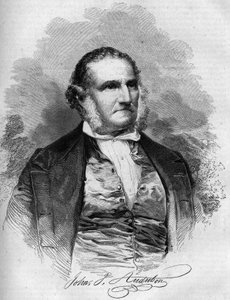 صورة لجون جيمس أودوبون (1780-1851) ، عالم طيور أمريكي. نقش في "" Le Magasin الخلابة "" بواسطة المدرسة الفرنسية
