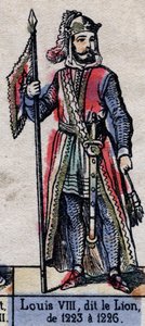 بورتريه لويس الثامن ملك فرنسا المعروف بالأسد (1187-1226) (سلالة الكابيتيون). التوضيح أواخر القرن التاسع عشر. بواسطة المدرسة الفرنسية