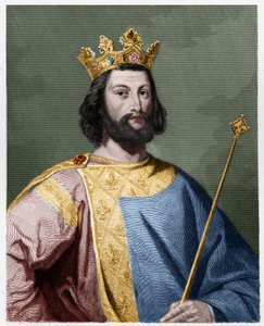 صورة لويس السابع الشاب (1120 - 1180) ، ملك فرنسا - في "Histoire des Francais" للافالي ، نقش ، sd. بواسطة المدرسة الفرنسية