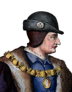 صورة لويس الحادي عشر لفرنسا (1423-1483) ، ملك فرنسا. بواسطة المدرسة الفرنسية