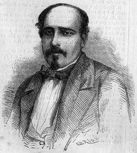 صورة لويز أوغوستو ريبيلو دا سيلفا (1822-1871) ، كاتب برتغالي. نقش في "" Le Monde Illustré "" رقم 227 بتاريخ 17 أغسطس 1861. بواسطة المدرسة الفرنسية