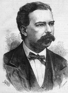 صورة شخصية لمانويل باردو (1834-1878) ، رئيس بيرو من 1872 إلى 1876. نقش في "" Le Monde Illustré "" رقم 1132 بتاريخ 7 ديسمبر 1878. بواسطة المدرسة الفرنسية