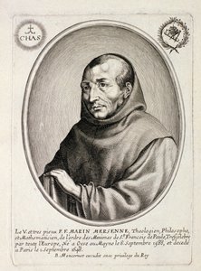 صورة لمارين مرسين (1588-1648) ، نقشها بالتازار مونكورنيت (c.1600-68) بواسطة المدرسة الفرنسية