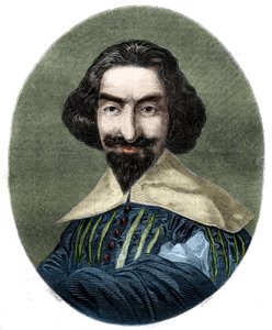صورة ميغيل دي سرفانتس سافيدرا (1547-1616) ، كاتب إسباني. نقش من عام 1852 من لوحة فيلاسكيز. بواسطة المدرسة الفرنسية